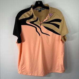 Jamie Sadock Abstract Golf Top Short Sleeve Half Zip - Size XL